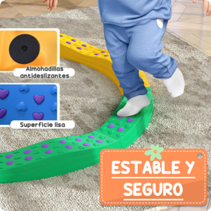 Vigas de Equilibrio para Niños de +3 Años Tabla de Equilibrio de 8 Piezas en Forma de Arco Base Antideslizante para Entrenamiento de Equilibrio Multicolor