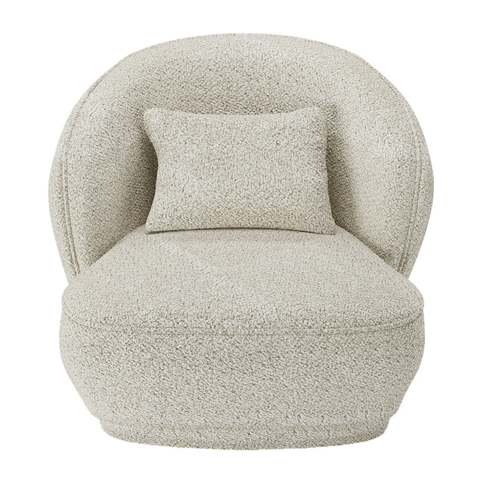 Fauteuil design bouclé beige