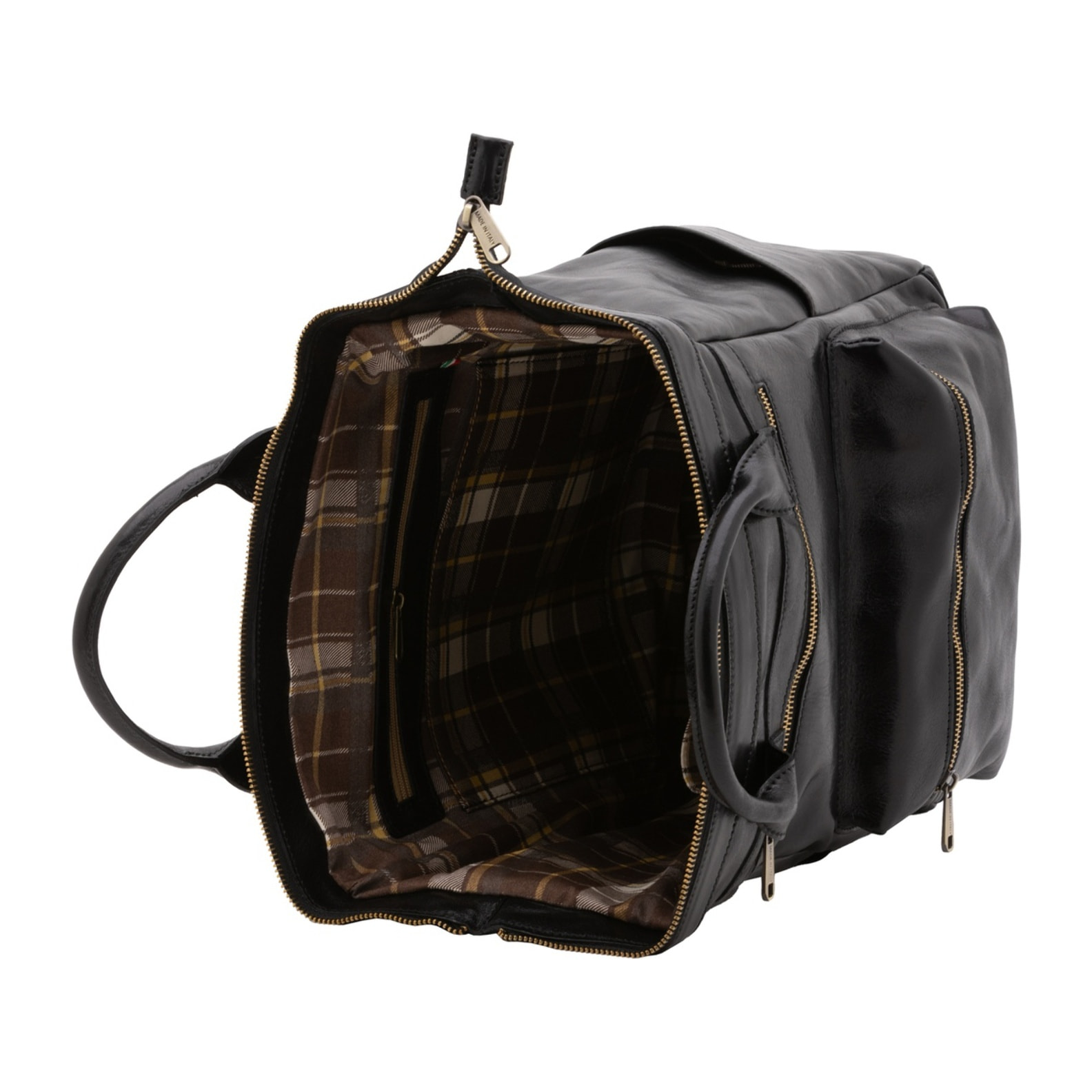 Borsa a tracolla uomo in vera pelle - Modello False - Made in Italy - 37.0 x 30.0 x 17.0 cm