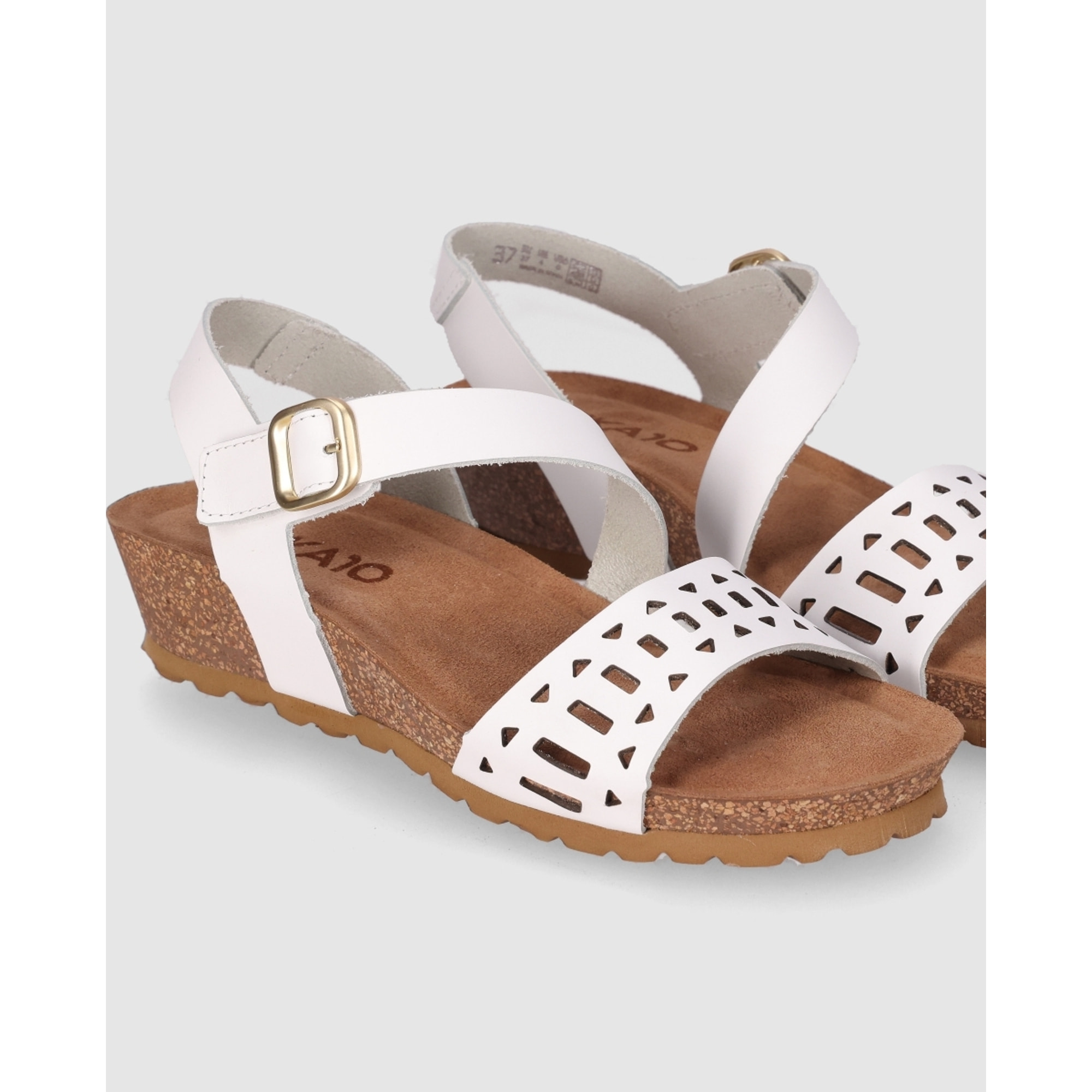 Sandalias de Piel - Blanco - Tacón: 3 cm