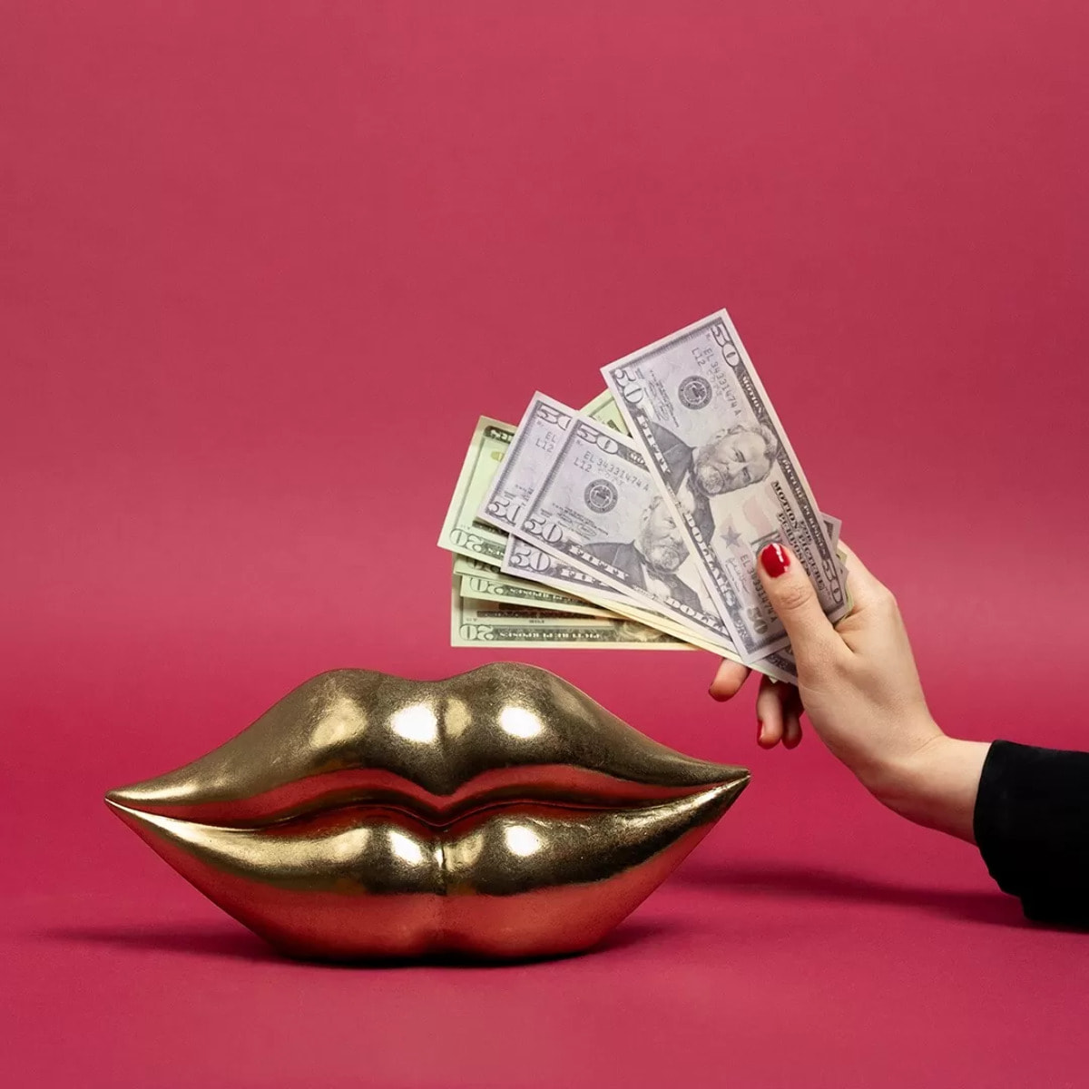 Tirelire lèvres dorées Kare Design