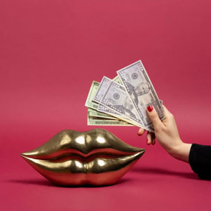 Tirelire lèvres dorées Kare Design