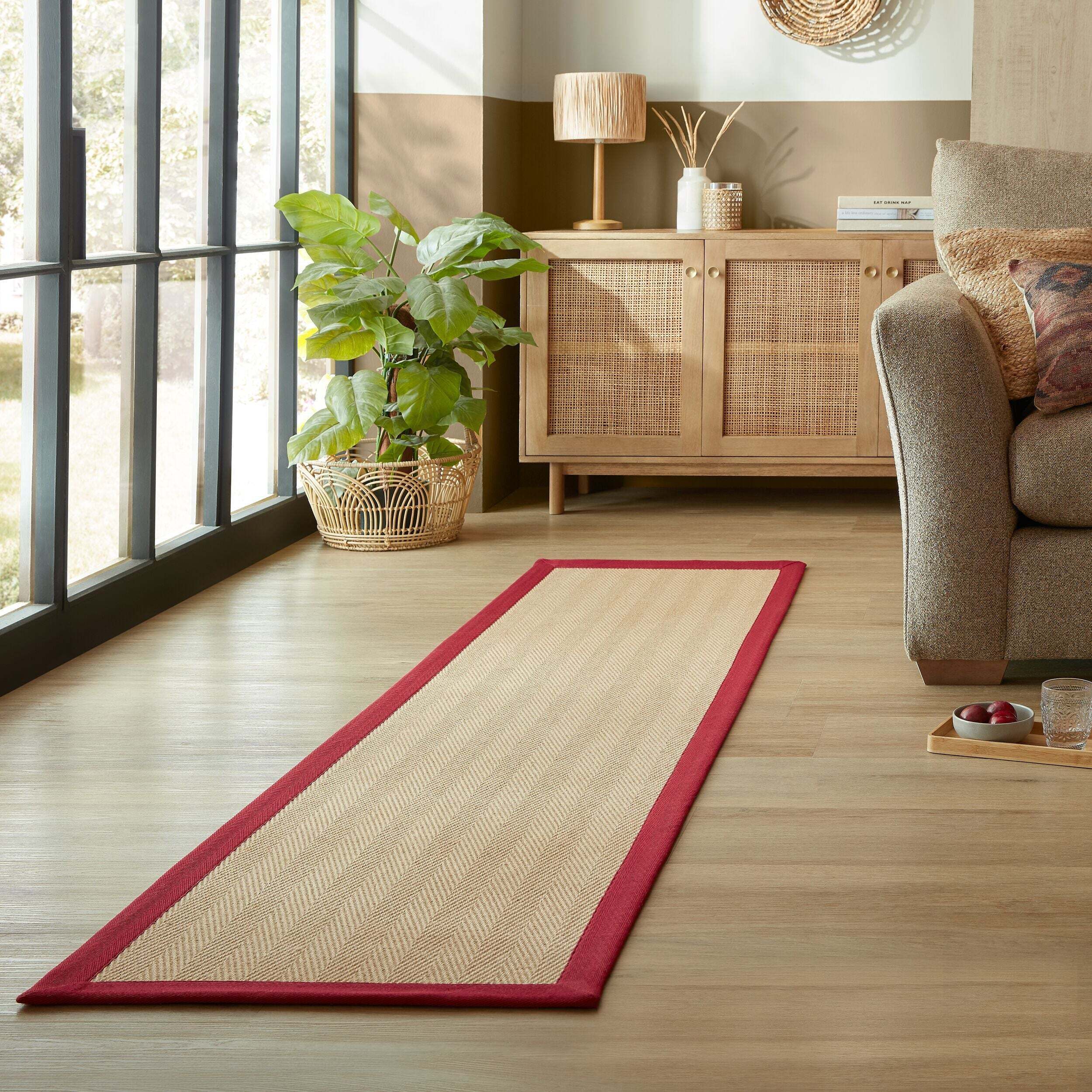 Tapis en jute antiderapant de couloir KIRA