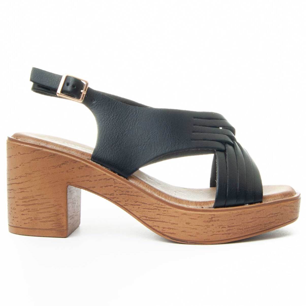 Sandalias de Tacón - Negro - Altura: 8 Cm