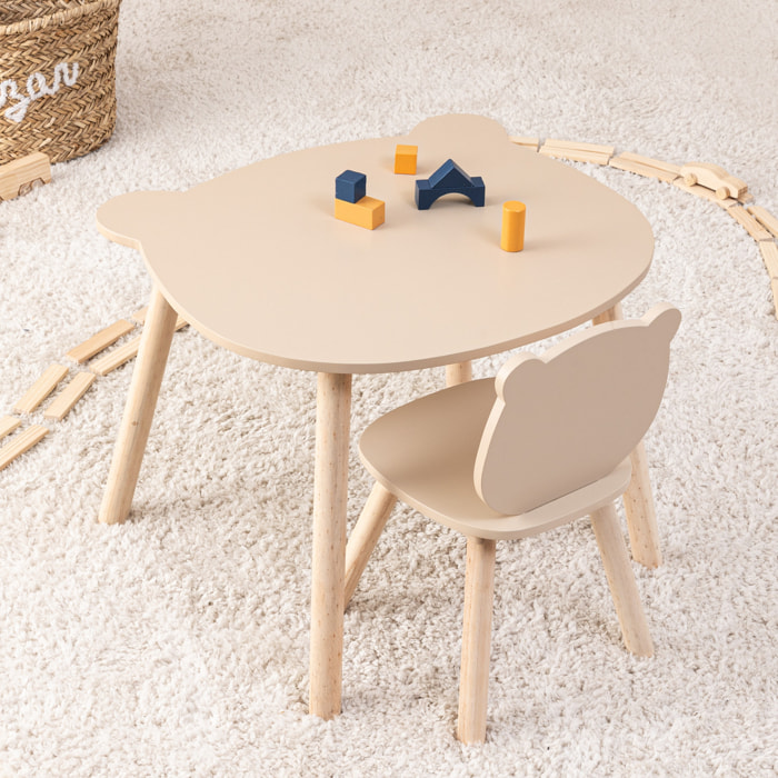 Table enfant Douceur beige D60cm