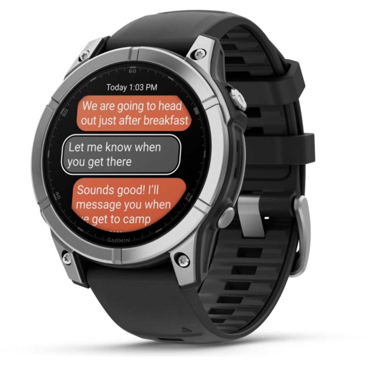 Montre sport GARMIN Fenix E 47mm Acier inox bracelet gris