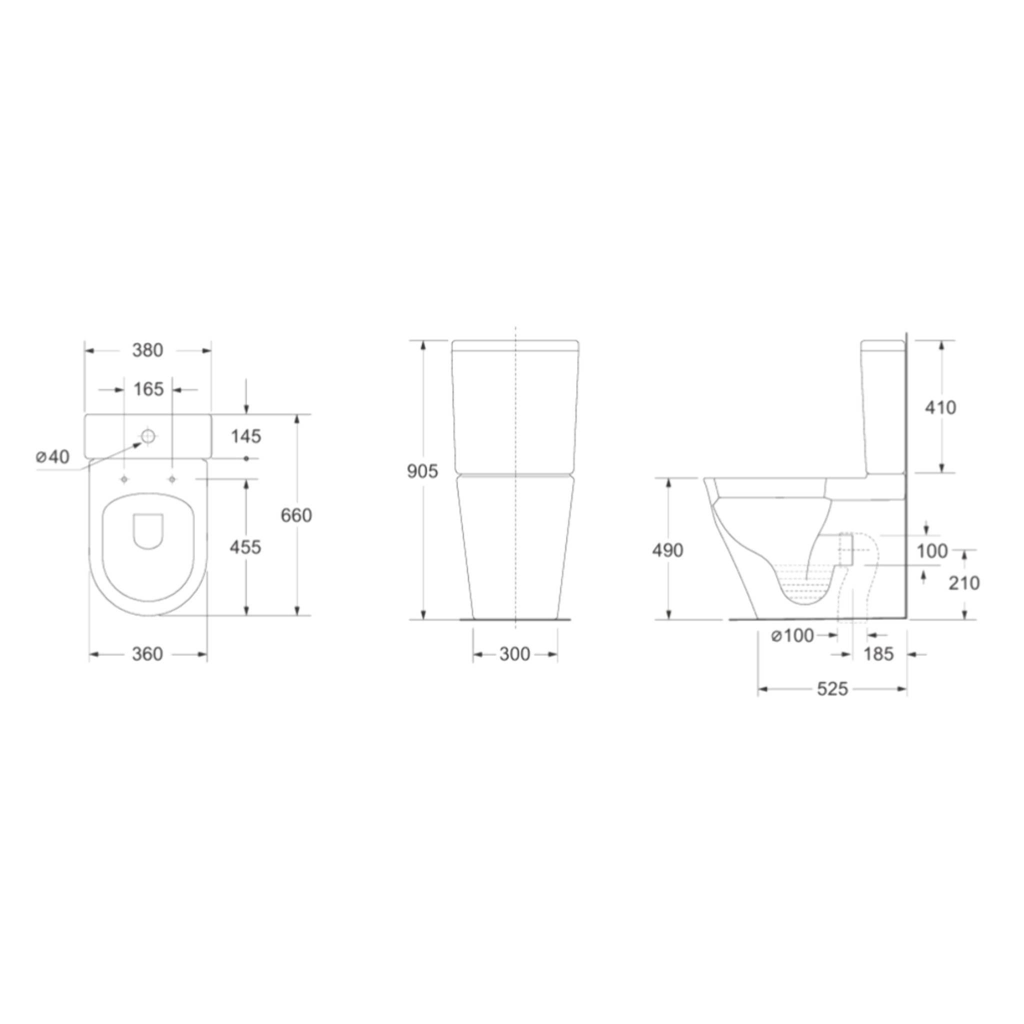 Brevis Combi WC à poser sans bride en céramique avec abattant SoftClose, blanc (SATBRE32)