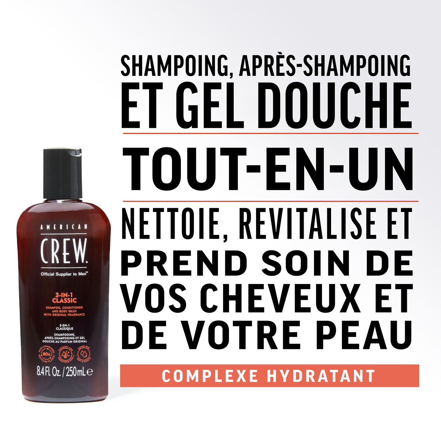 3-en-1 Classic - Shampooing 3en1 Revitalisant Hydratant et Apaisant 100 ml