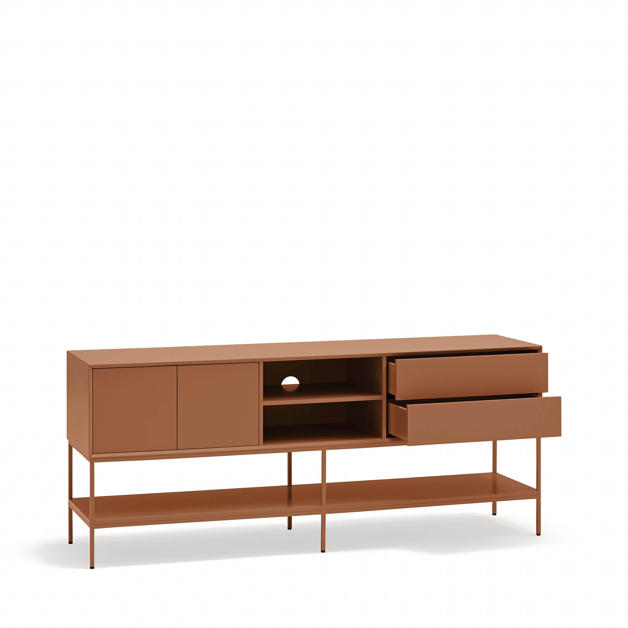 Mueble de televisión Platt 2 puertas y 2 cajones arcilla