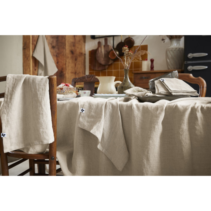 Nappe de table "Soline" Lin lavé - Couleur: Soline Sable