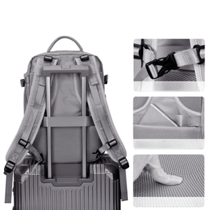 Zaino da cabina da viaggio di grande capacità con multicompartimento (scarpe, vestiti, portatile).