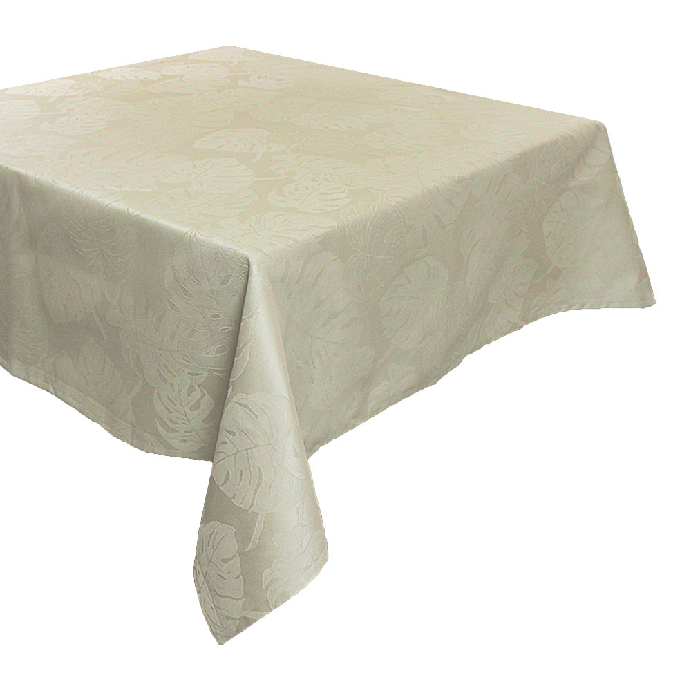 Nappe pur coton jacquard Mille Evergreen Ficelle