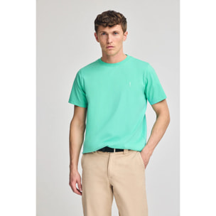 Maglietta acquamarina a girocollo e Rigby Go in gomma