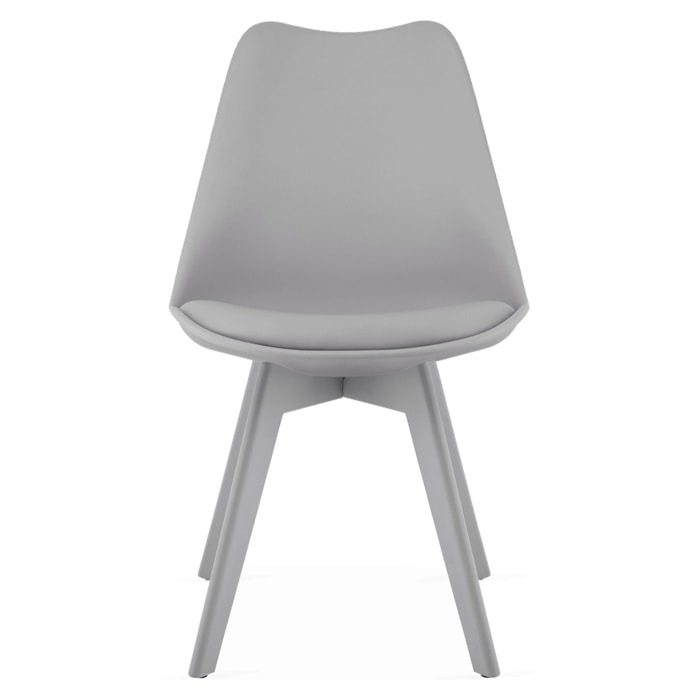 Sedia di design Mark grigia con cuscino in ecopelle