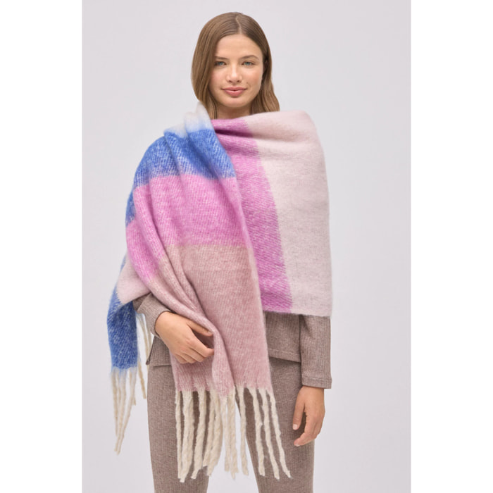 Sciarpa a righe rosa