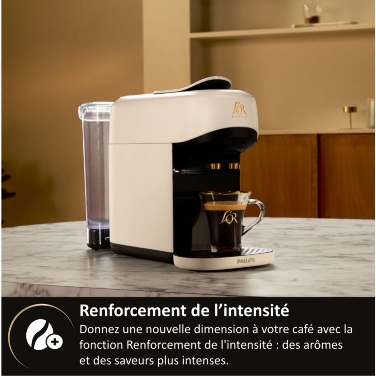 Cafetière à dosette PHILIPS LM9512/60 L'Or Barista Absolu Blanche - Cafés chauds ou glacés