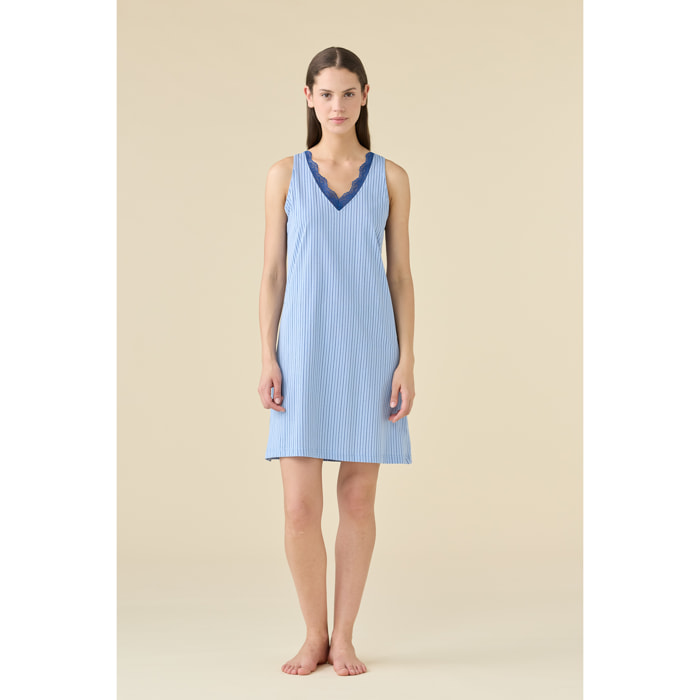 Camicia da notte donna estiva in cotone articolo dot flower. Noidinotte