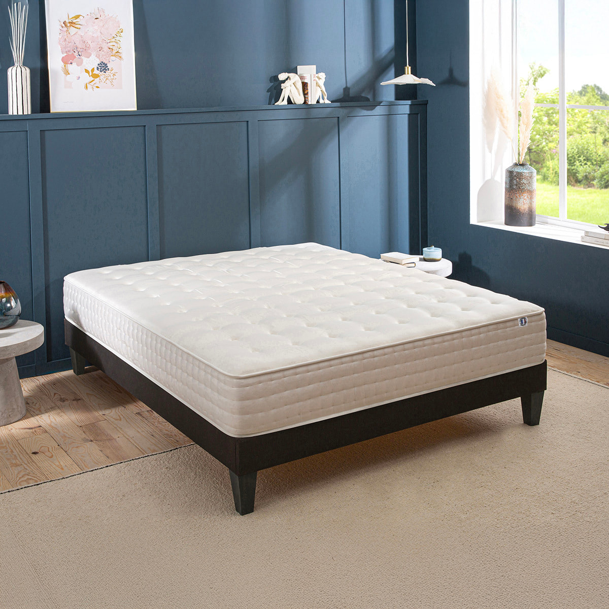Ensemble Matelas Châtelet & Sommier KIT15, 24 cm, Mémoire de Forme Haute Densité, Soutien Ferme