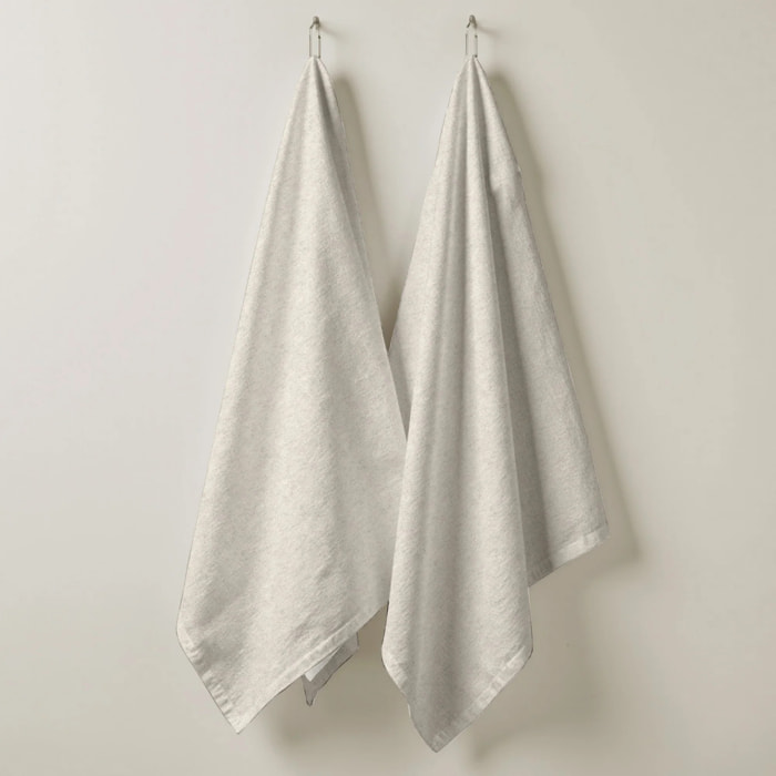 Lot de 2 torchons de cuisine 100% coton Uni Lin 101