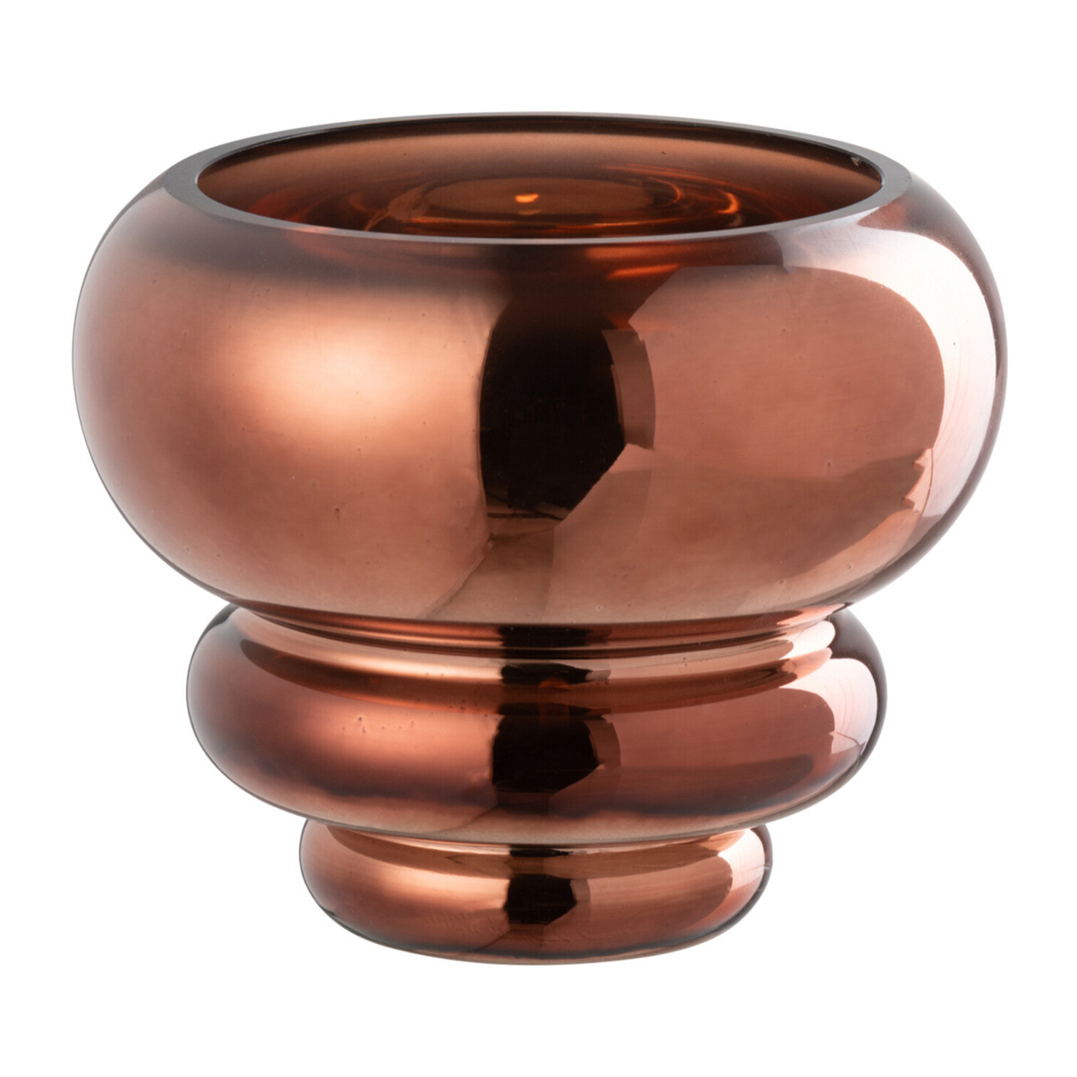 J-Line photophore/vase Julia - verre - brun - Ø 15.5 cm