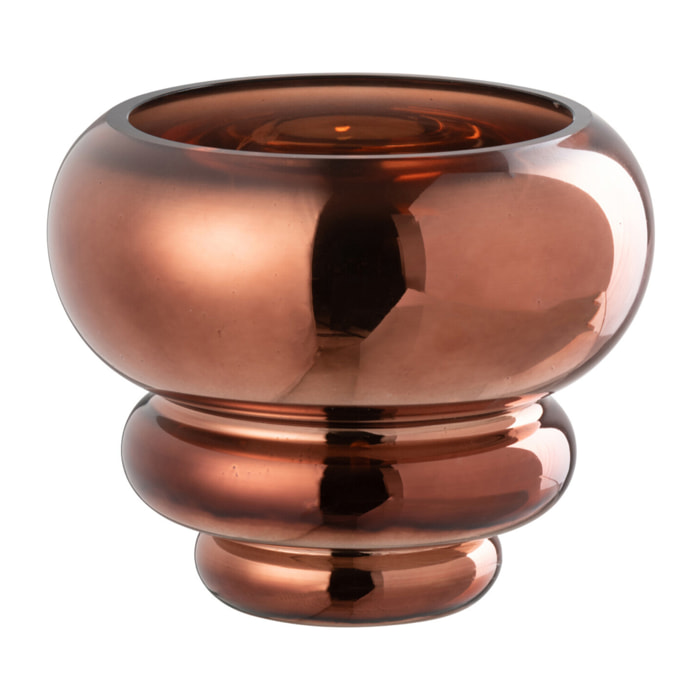 J-Line photophore/vase Julia - verre - brun - Ø 15.5 cm
