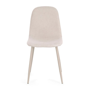Set di sedie IRELIA in tessuto e acciaio beige