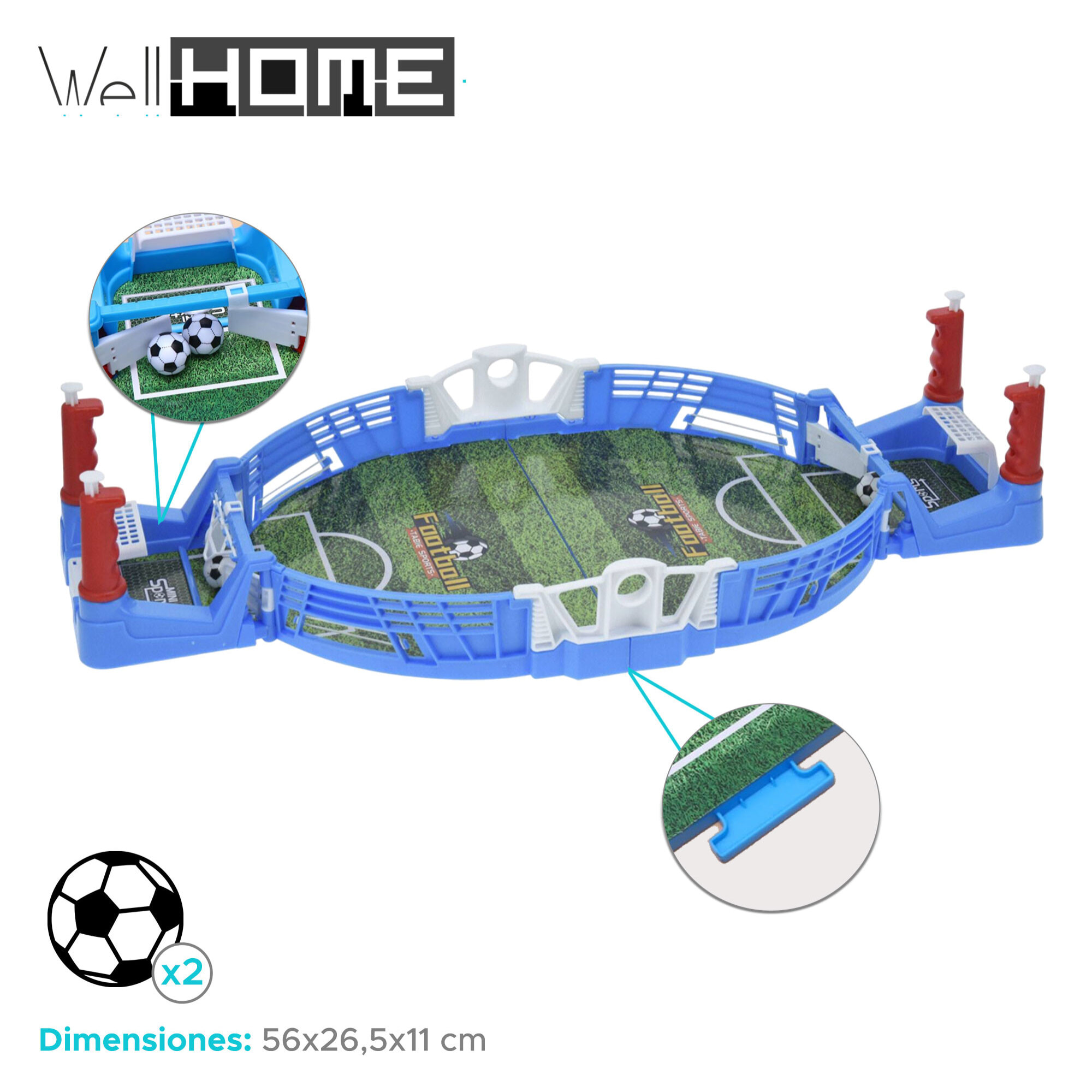 Well home juego de futbolín 56x56x11cm