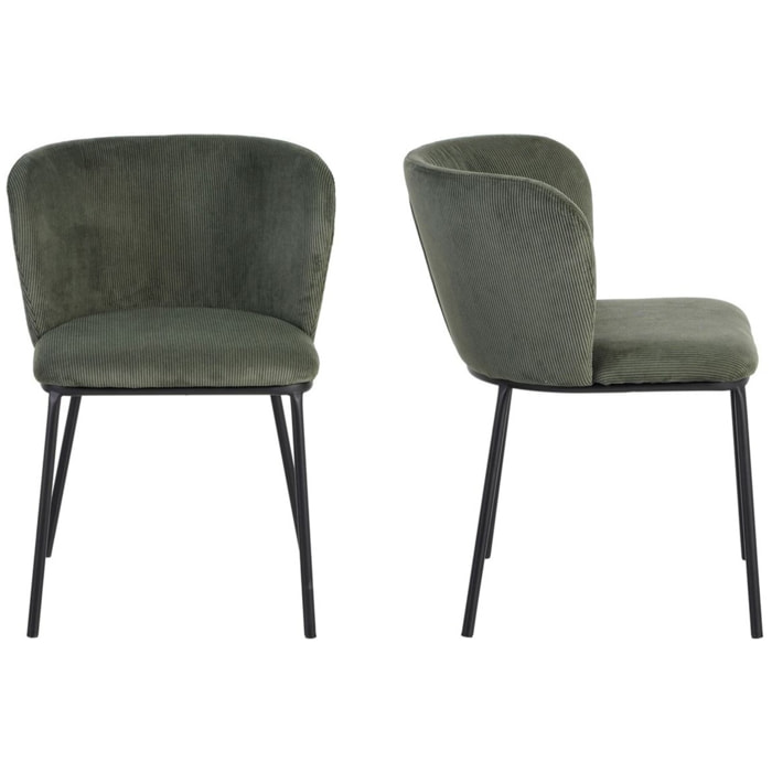Lot de 2 chaises en velours côtelé - TOMA