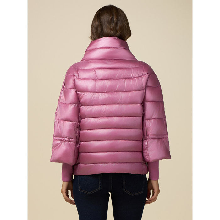 Oltre - Hooded down jacket with sleeves - Rosa