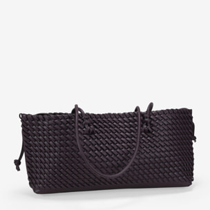 Bolso de hombro burdeos trenzado