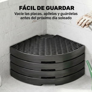 Outsunny Base para Sombrilla de 4 Piezas Soporte para Parasol Rellenable con Arena 68 kg o Agua 52 L para Jardín Patio Terraza Negro