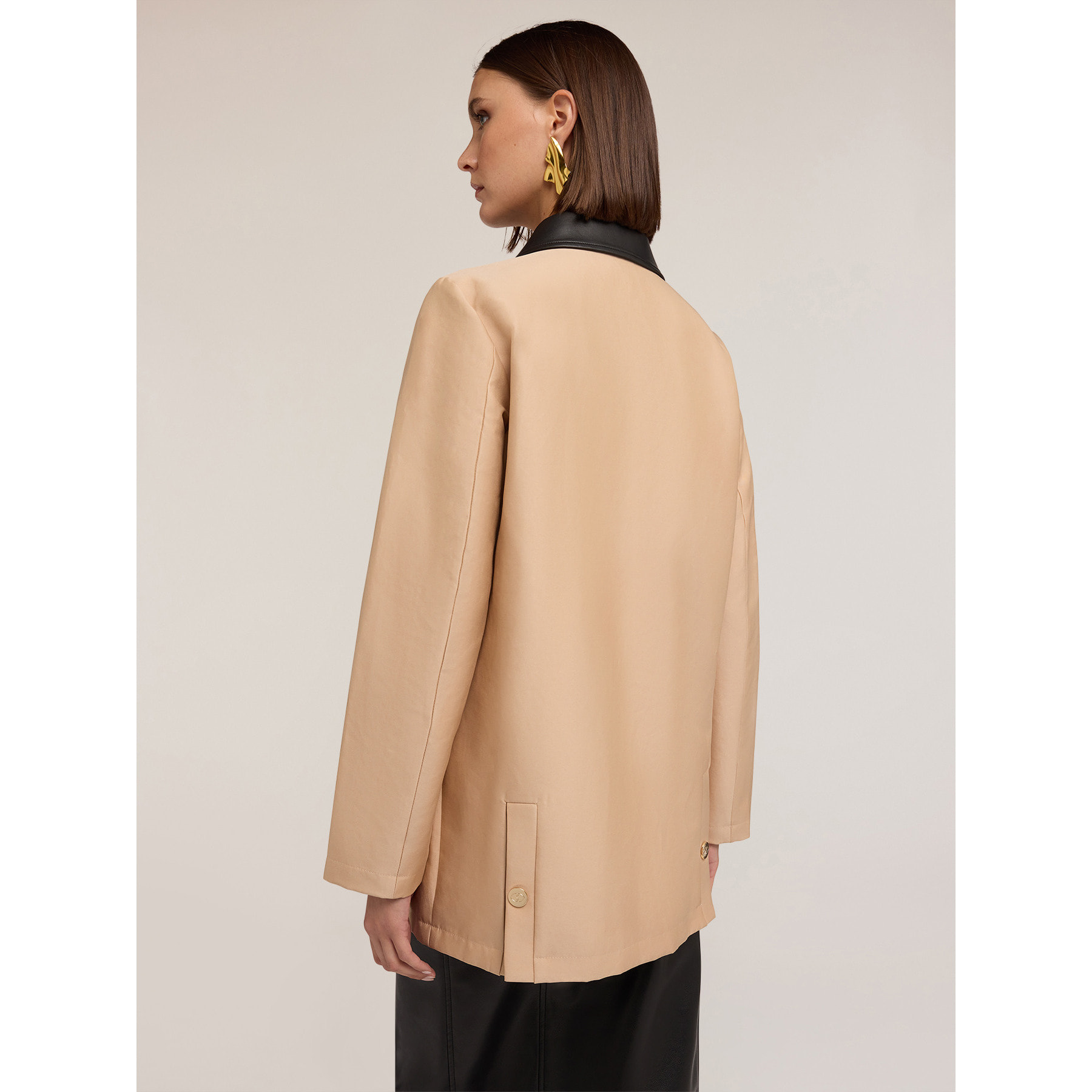 Motivi - Chaqueta con insertos de tejido revestido - Beige