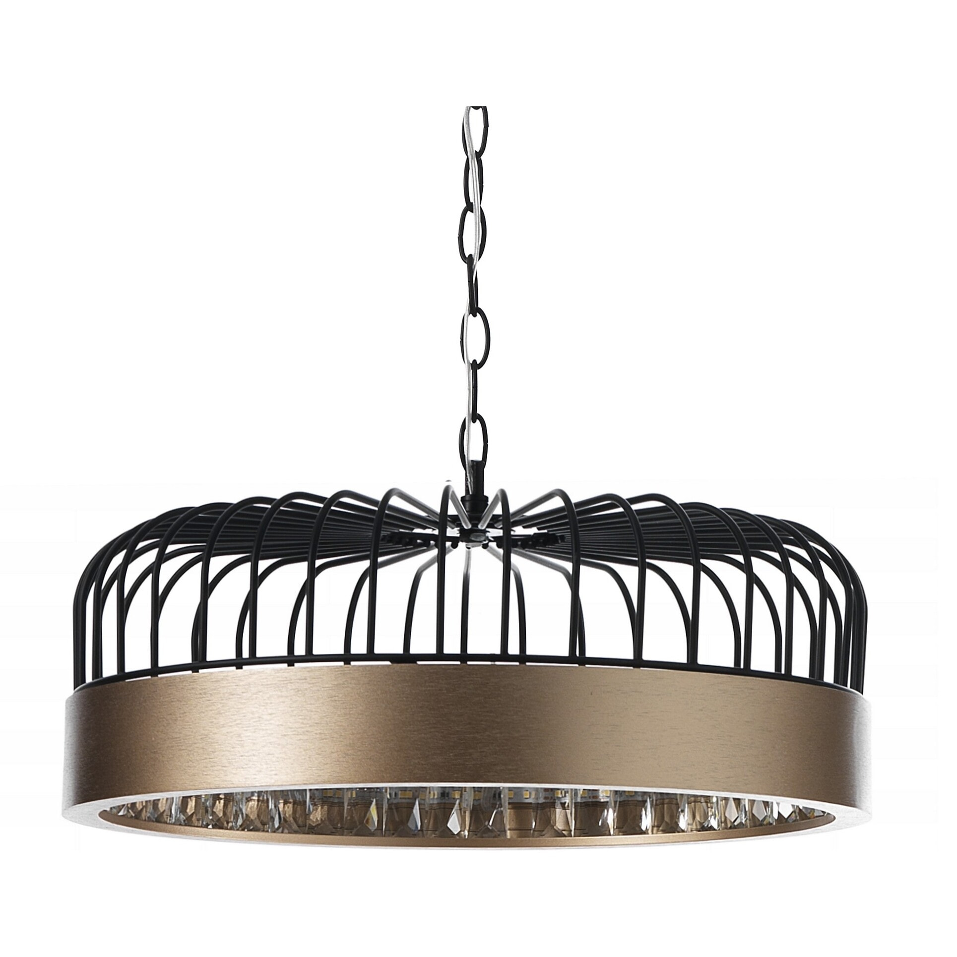 Suspension Tomasucci DOME, en acier et verre, noir