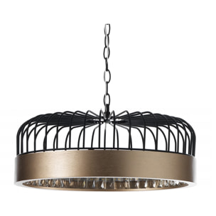 Suspension Tomasucci DOME, en acier et verre, noir