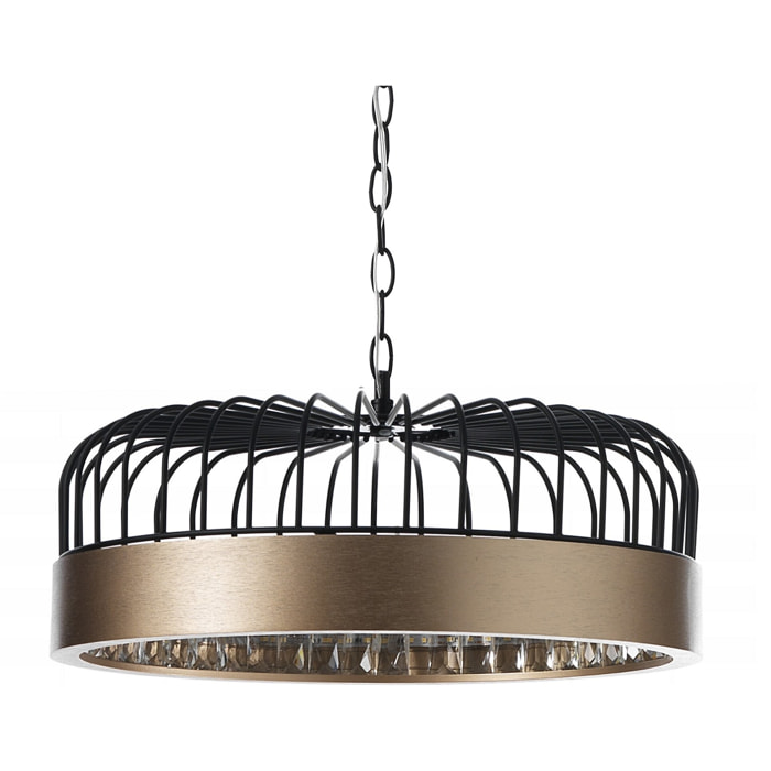 Suspension Tomasucci DOME, en acier et verre, noir