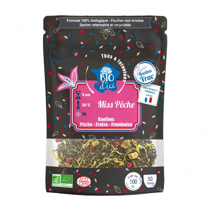 Rooïbos Bio Miss Pêche - Sachet vrac100g