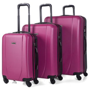 Maleta Itaca Tiber Set De 3 Unidades Fucsia-Antracita