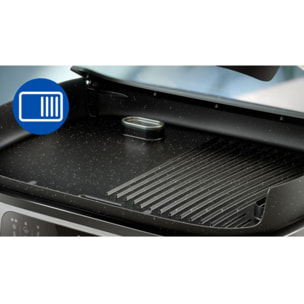 Plancha électrique PHILIPS HD6212/90  couvercle verre à poser, 50x25 cm