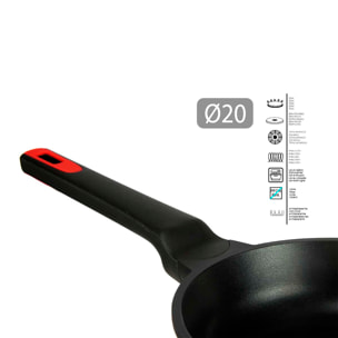 DAM VASCA DIGA 20CM COLATA A INDUZIONE FUSA 21x39x7,5 Cm. Colore nero