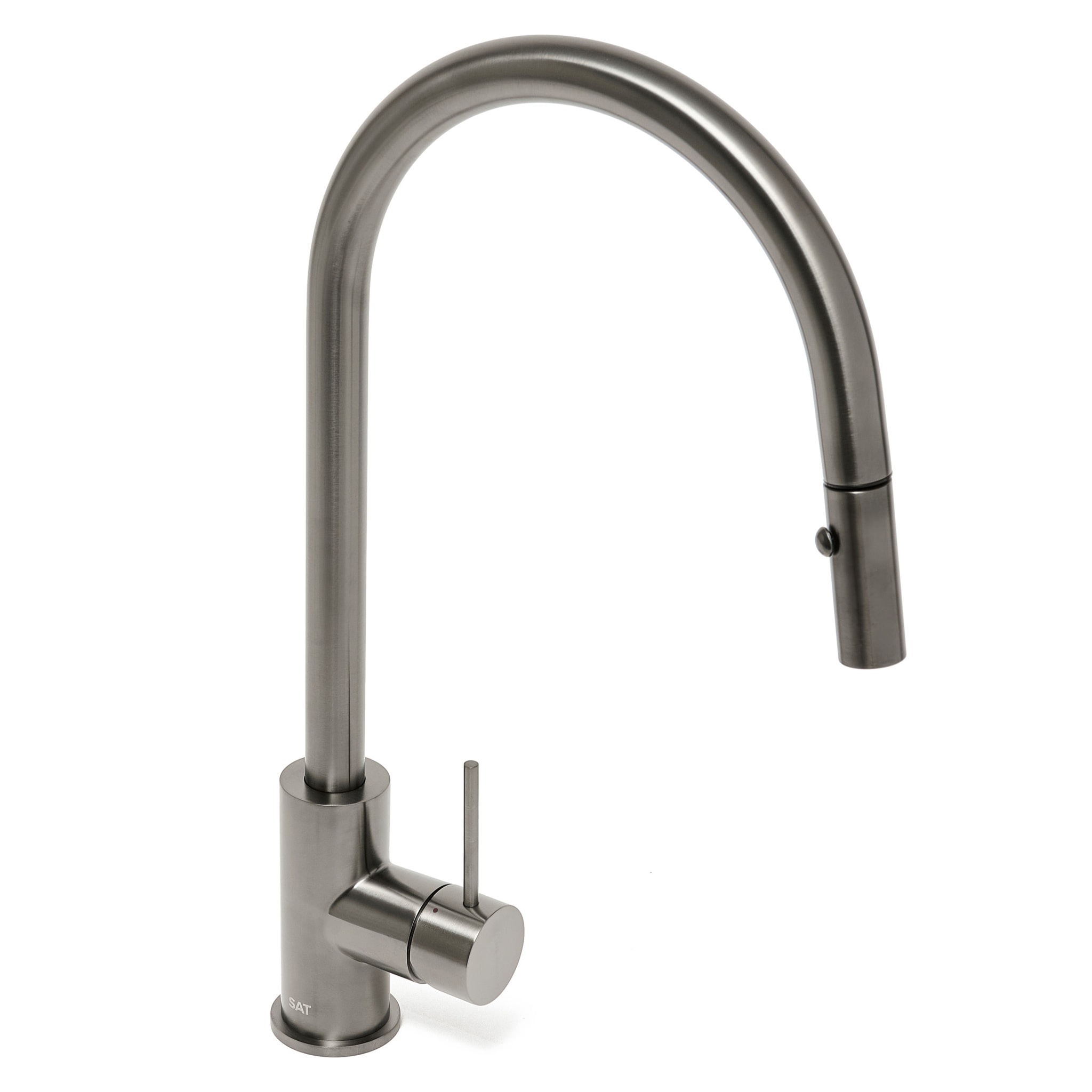 Aurum mitigeur évier à levier sur pied 44 cm avec douchette extractible 2 jets, métal brossé (SATBAUR286BGM)