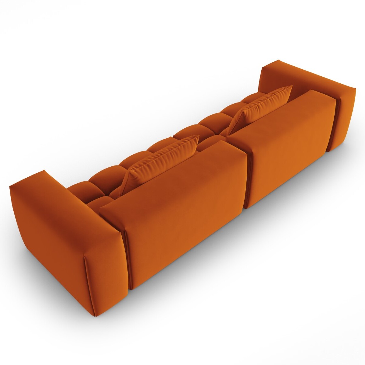 Canapé modulable "Lorella" 5 places en velours terracotta