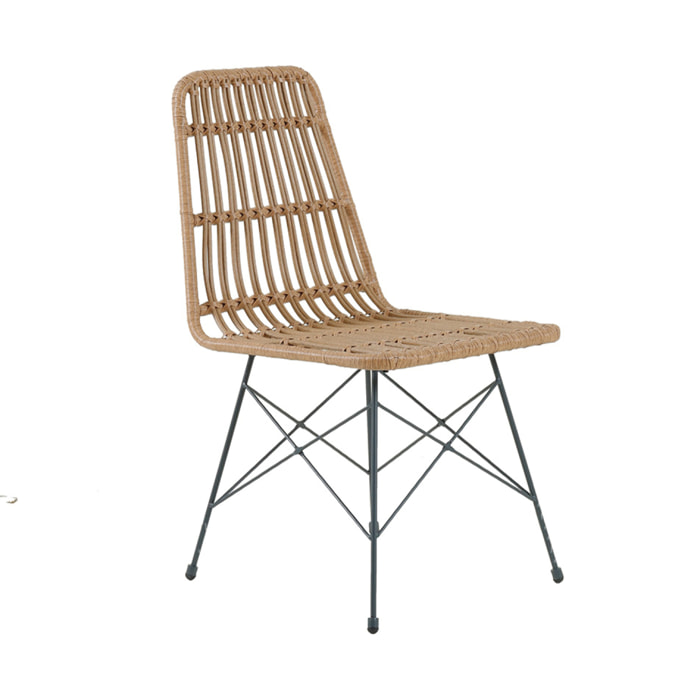 Lot de 6 chaises en résine tressée effet rotin JAGNA