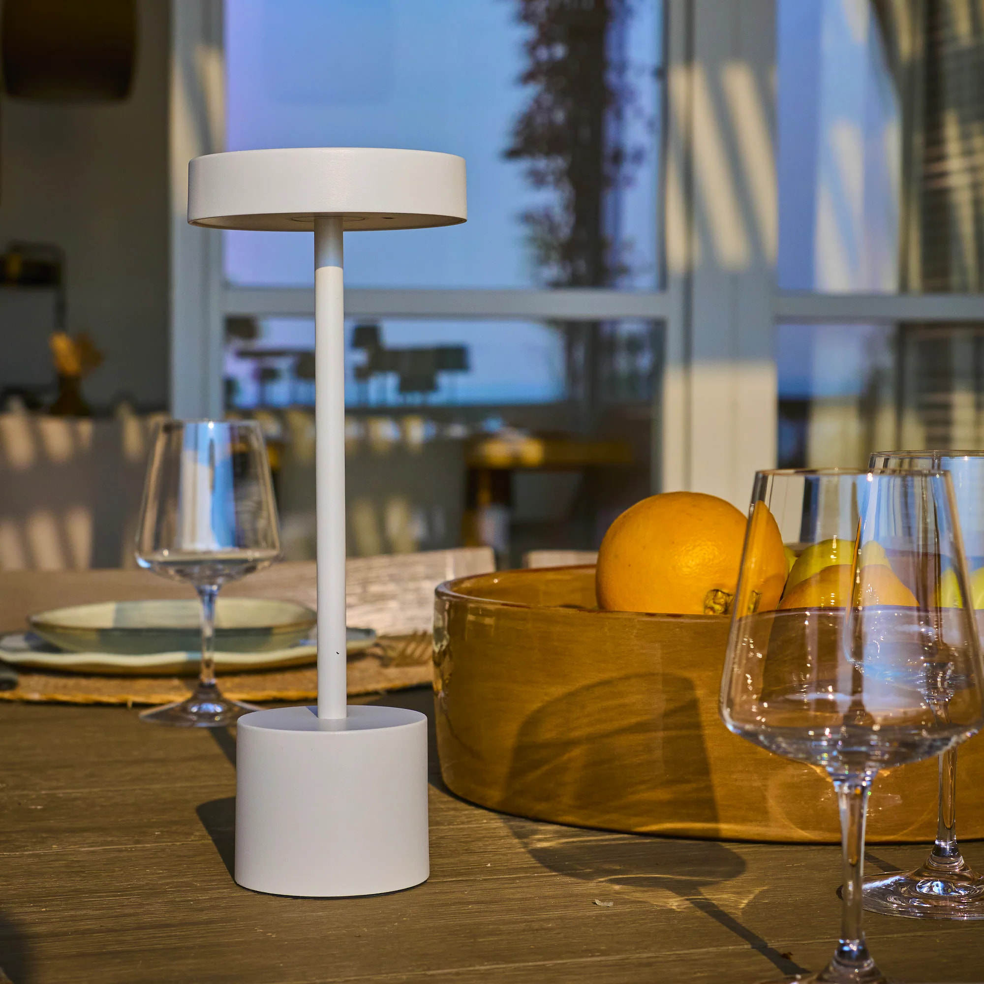 2 Lampe de table sans fil ROBY Blanc H30cm