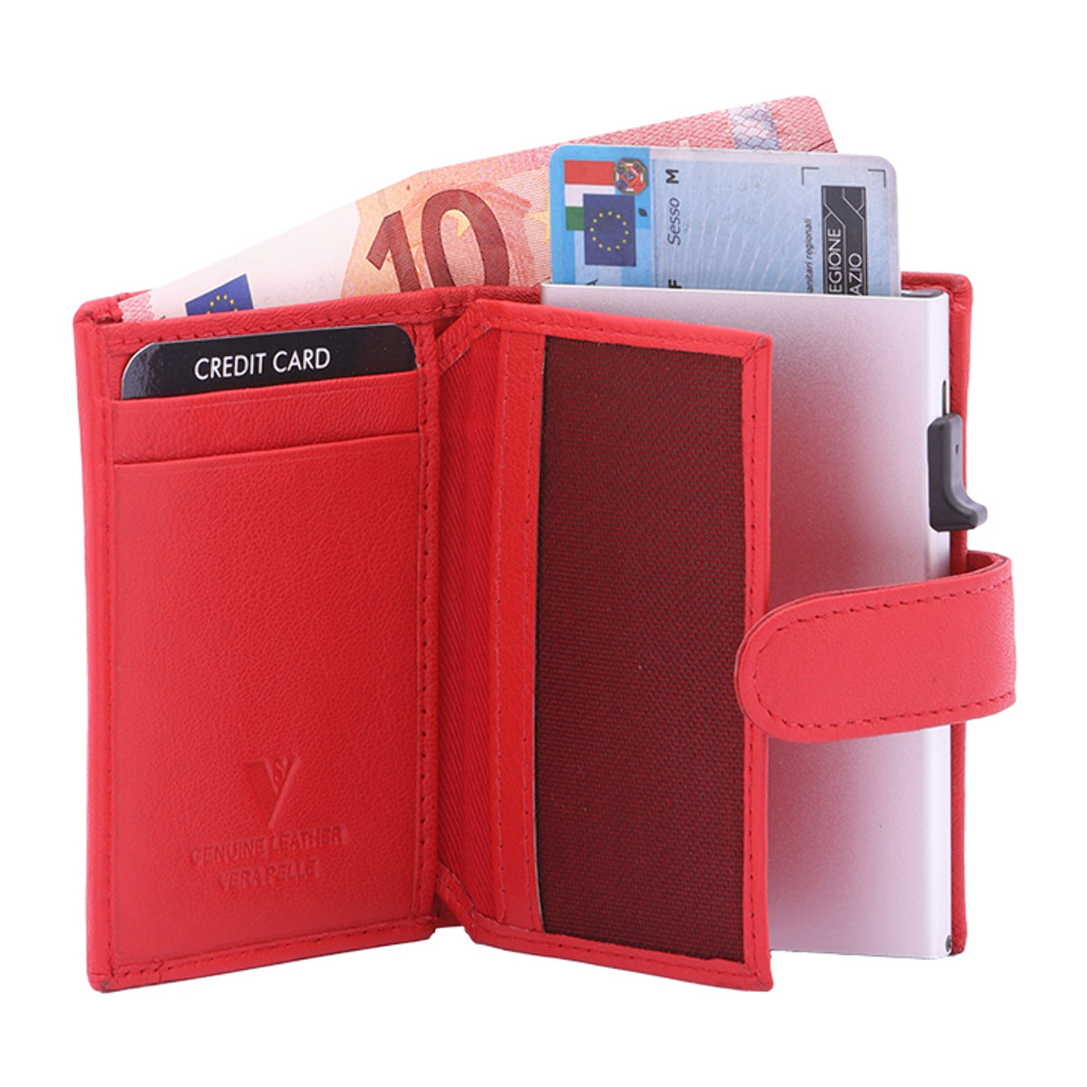 Portafoglio  da uomo In Vera pelle Made in Italy 7,5x10x2,5 cm