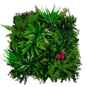 Parete verde verticale Vacchetti giungla con fiori buganville cm50x50