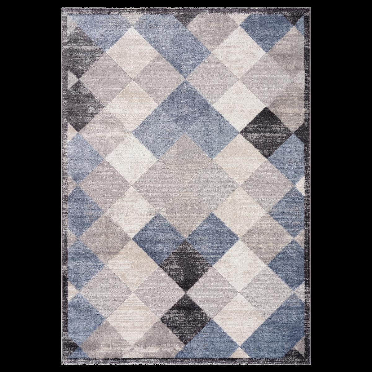 Tapis salon et chambre tissé motif géométrique LUBA