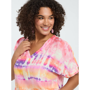 Fiorella Rubino - Blusa tie-dye de viscosa - Fuchsia