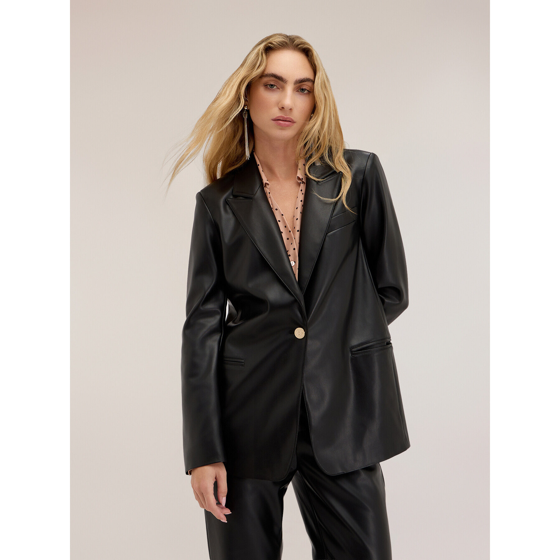 Motivi - Blazer monopetto con revers a lancia - Nero
