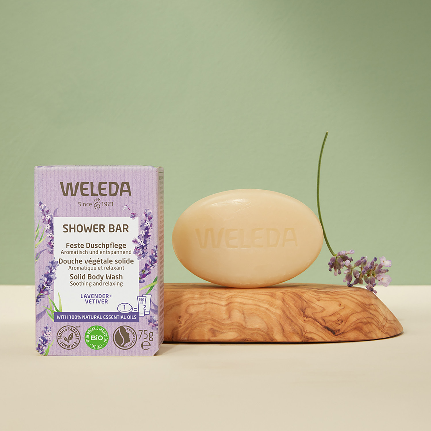 WELEDA - Douche végétale solide Lavande & Vétiver - 75 g