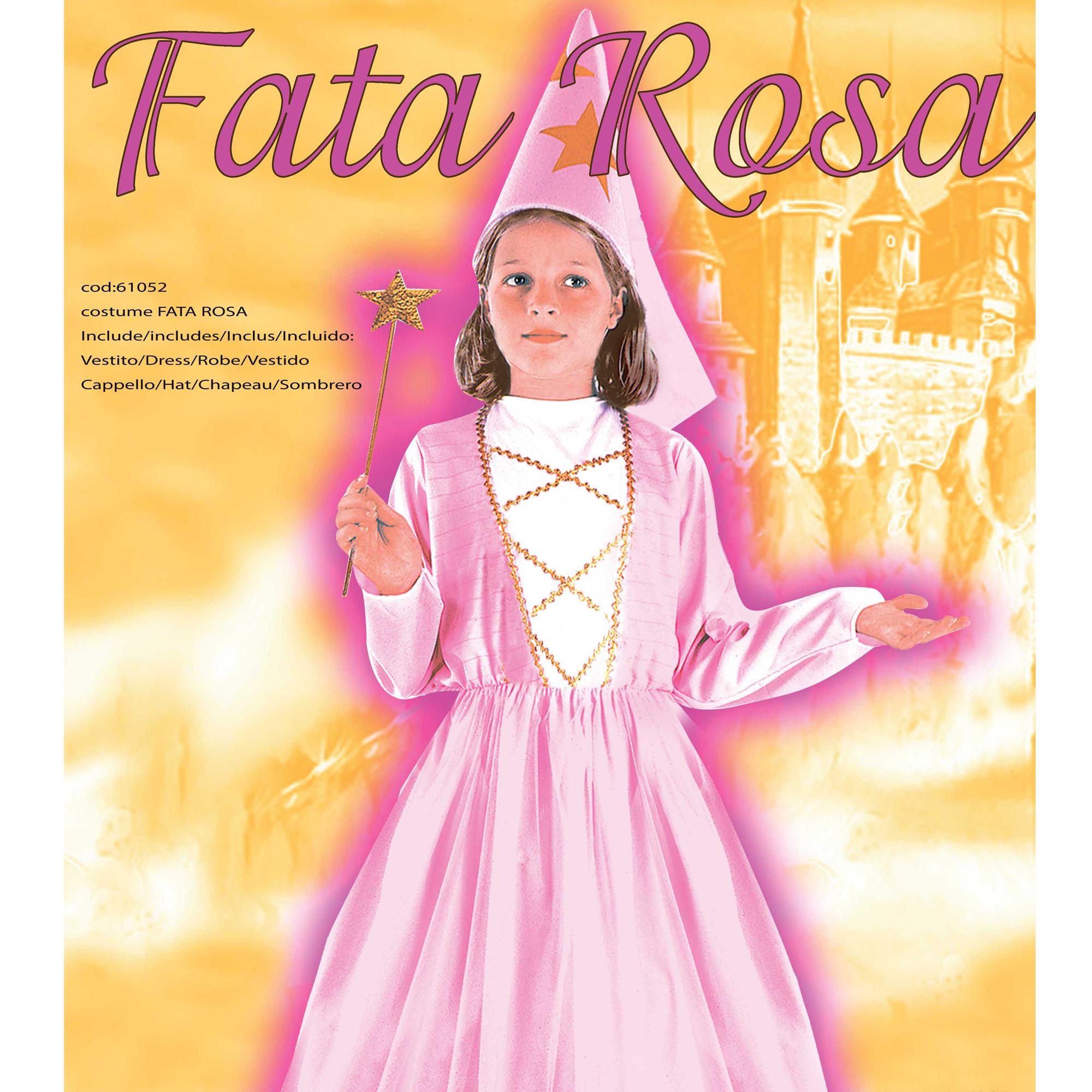 Abito Fatina Rosa Costume Carnevale Rosa Bambina